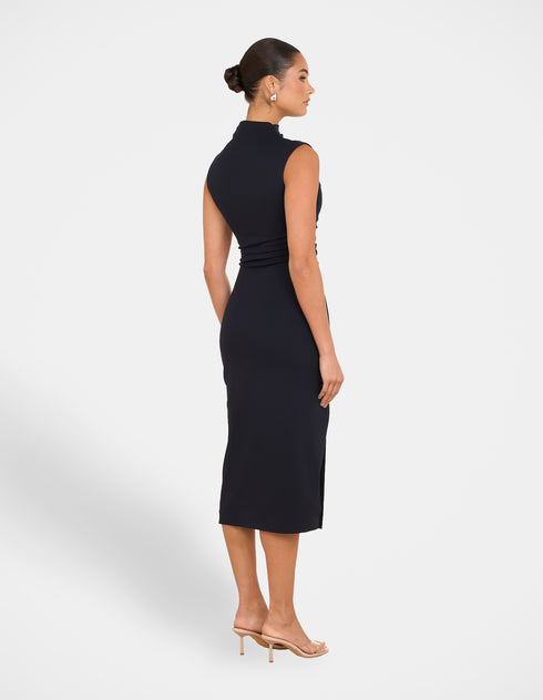 Xandria High Neck Midi Dress